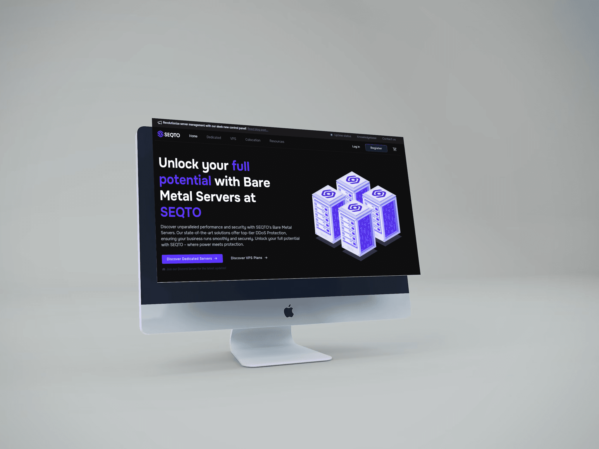 Mockup of SEQTO website