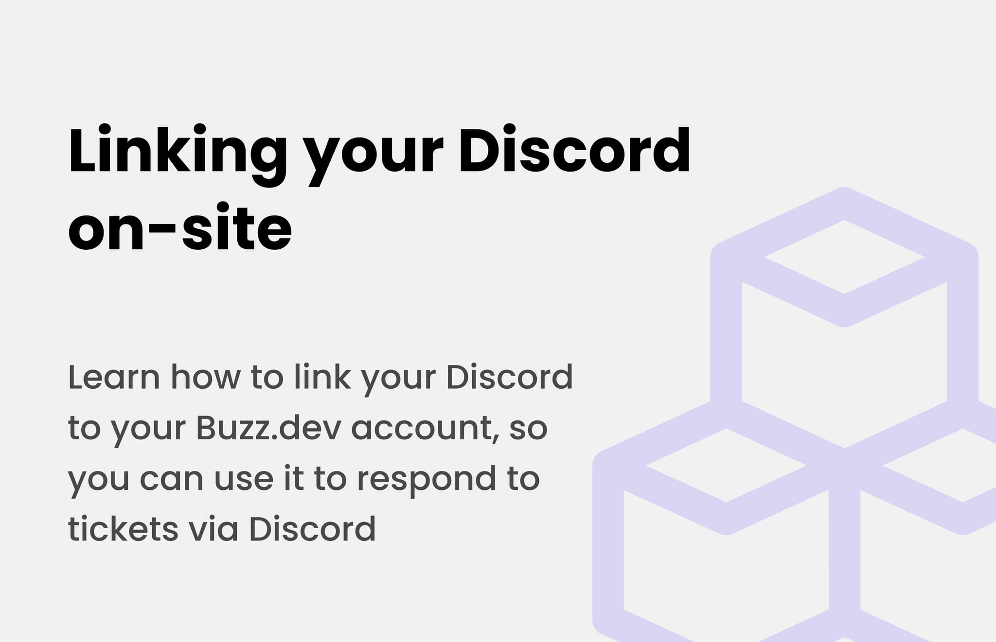 Linking your Discord to your Buzz.dev account